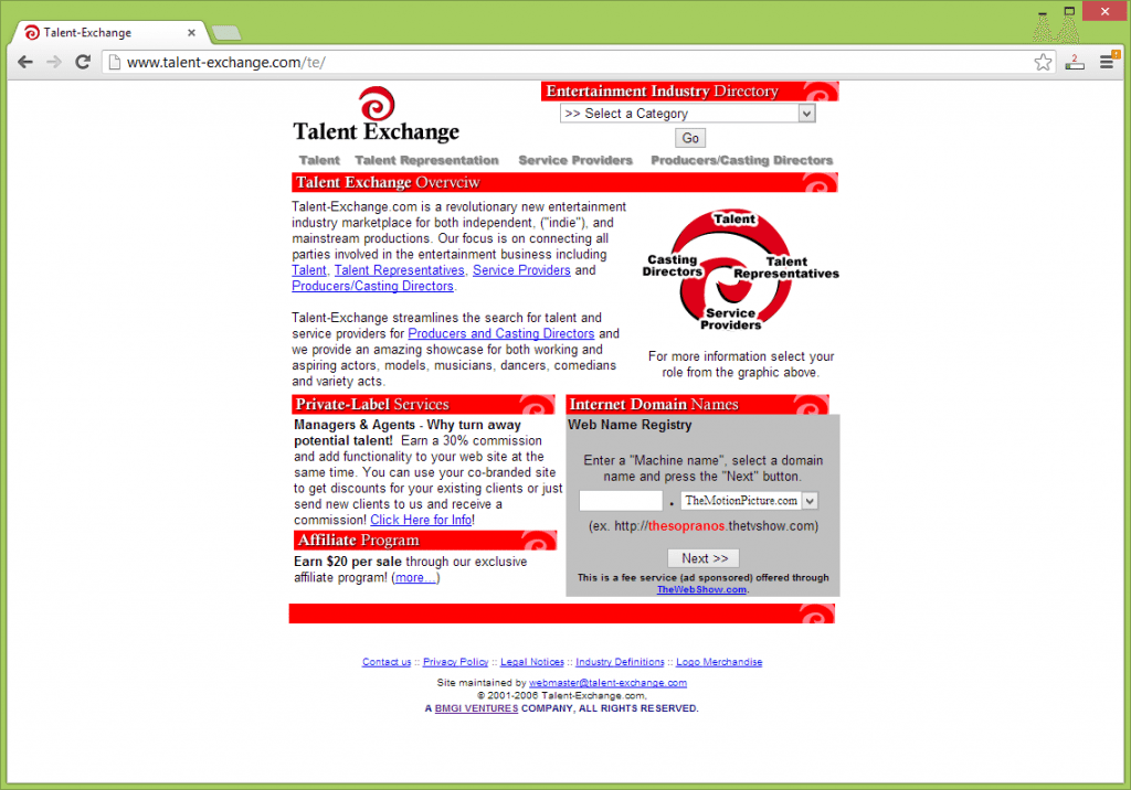 Talent-Exchange Entertainment Industry Portal